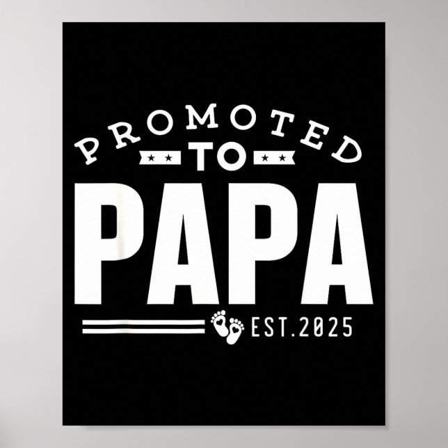 Póster Promoted To Papa 2025 New 1st First Time Papa Dad  (Frente)