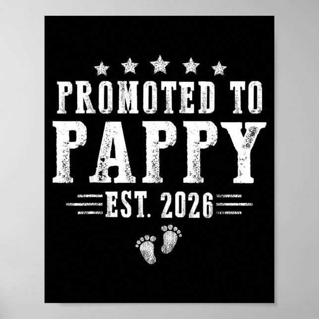 Póster Promoted To Pappy Est.2026 Father's Day First Time (Frente)