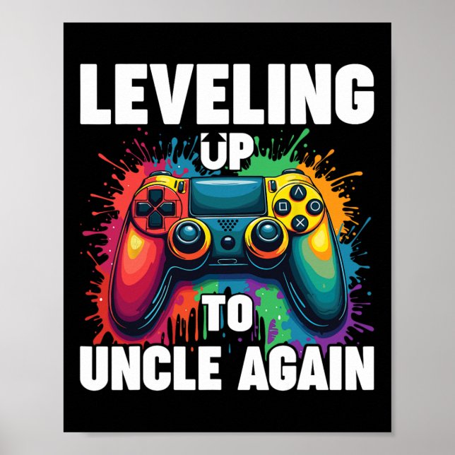 Póster Promoted To Uncle Gender Reveal Leveling Up To Unc (Frente)
