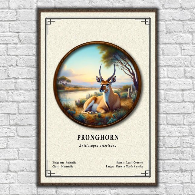 Póster Pronghorn (American Antelope) Zoology Series (Subido por el creador)