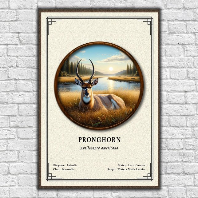 Póster Pronghorn (American Antelope) Zoology Series (Subido por el creador)