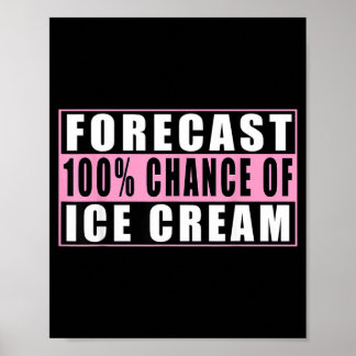 Póster Pronóstico 100% De Probabilidad De Helado Frase Di
