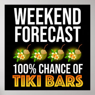 Póster Pronóstico de fin de semana - 100% de probabilidad