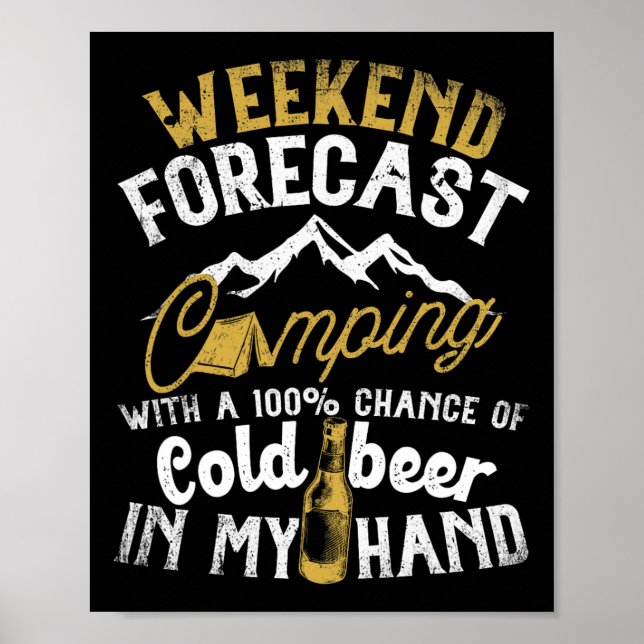 Póster Pronóstico de fin de semana acampando con posibili (Frente)