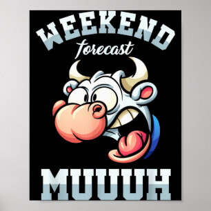 Póster Pronóstico de fin de semana de viernes de vacacion