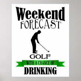 Póster Pronóstico de fin de semana Posibilidad de golf de