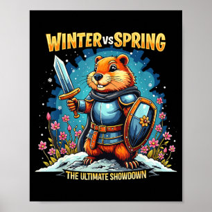 Póster Pronóstico del Día de la Marmota Sarcasmo Divertid