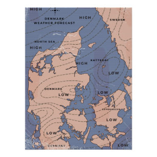 Póster Pronóstico del tiempo de cosecha en Dinamarca