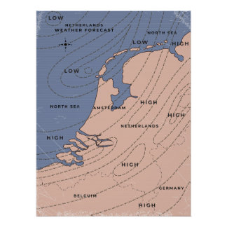 Póster Pronóstico del tiempo en los Países Bajos