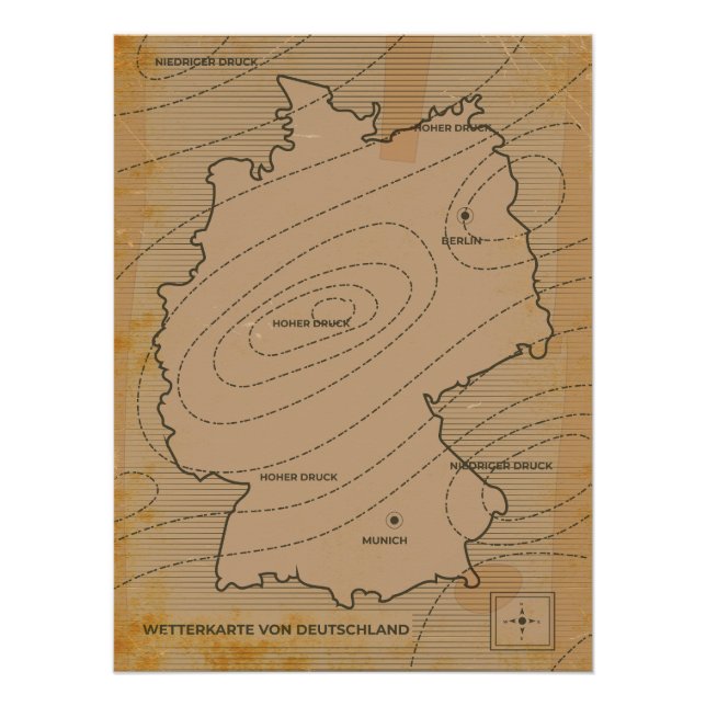 Póster Pronóstico meteorológico de Alemania (Anverso)