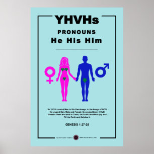 Póster Pronouns de YHVH