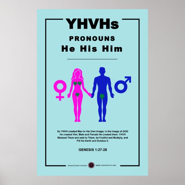 Póster Pronouns de YHVH (Frente)