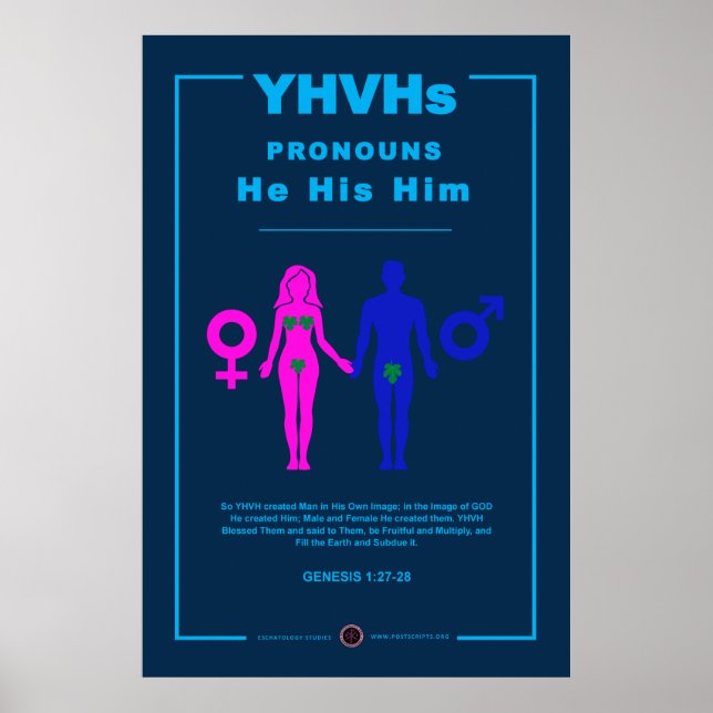 Póster Pronouns de YHVH (Frente)