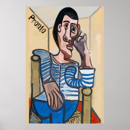 Póster Pronto, hombre abstracto en el teléfono celular, e