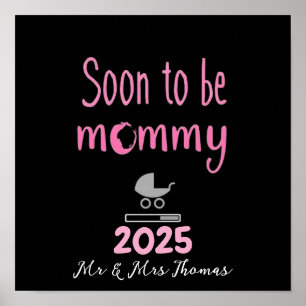 Póster Pronto Mamá Cargando Camiseta Divertida 2025