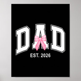 Póster Pronto papá de una niña 2026 coqueta rosa