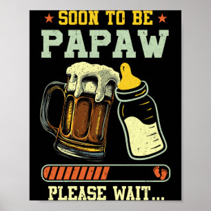 Póster Pronto Seré Papaw Est 2025 Anuncio de Embarazo L