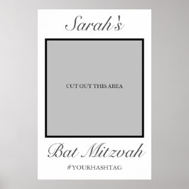 Póster Prop de Foto de Bat Mitzvah Minimalista Blanca Mod
