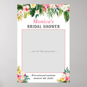 Póster Prop de Foto de Ducha Nupcial de Verano Floral Tro