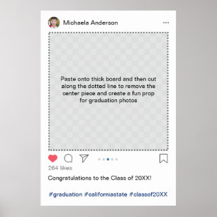 Póster Prop de foto de graduación personalizada de Instag