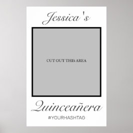 Póster Prop de Foto de Quinceañera Blanca Minimalista Mod