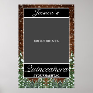 Póster Prop de foto de Quinceañera de Madera y Bosque Nev