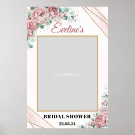 Póster Prop de foto para despedida de soltera boho rubor 