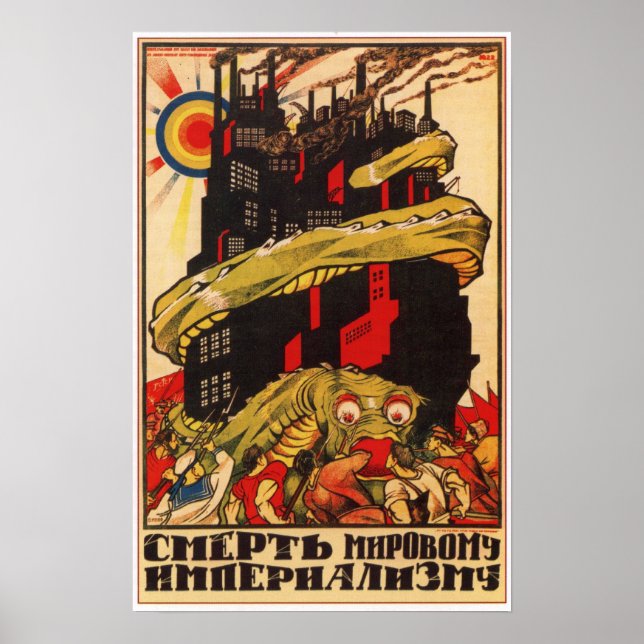 Póster Propaganda bolchevique soviética de la URSS 1919 (Frente)