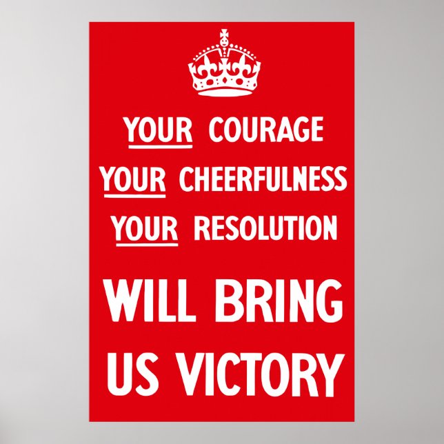 Póster Propaganda británica de la Segunda Guerra Mundial (Frente)