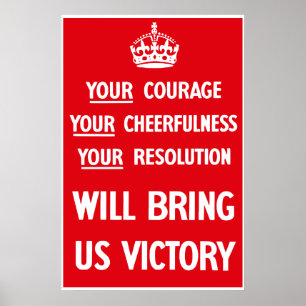 Póster Propaganda británica para la Segunda Guerra Mundia