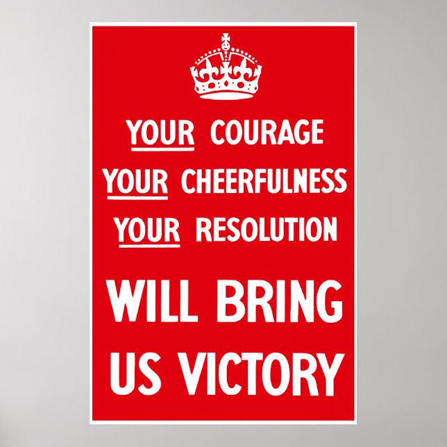 Póster Propaganda británica para la Segunda Guerra Mundia (Frente)