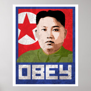 Póster Propaganda de la O.N.U de Kim Jong - OBEDEZCA -