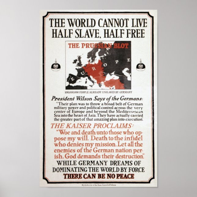 Póster Propaganda de la Primera Guerra Mundial (Frente)