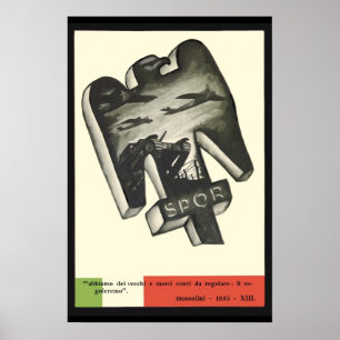 Póster Propaganda de Mussolini