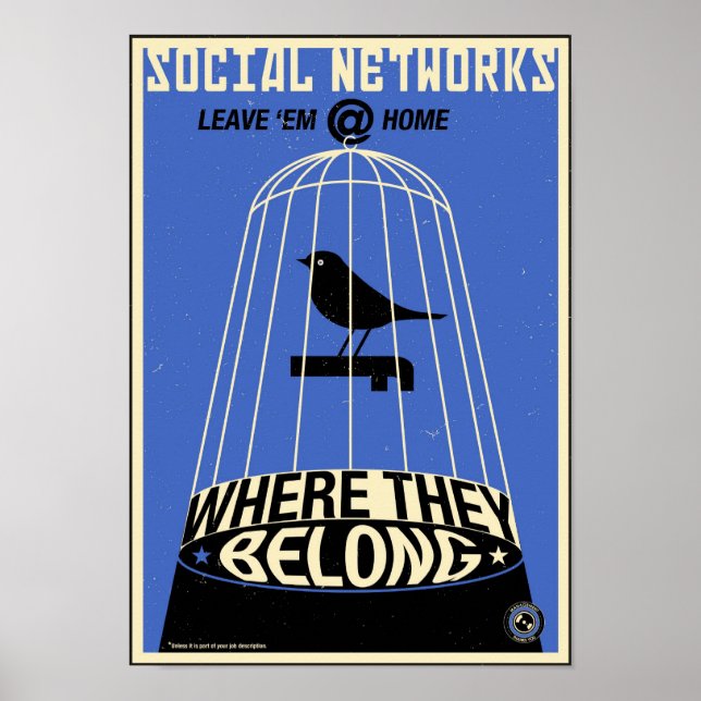 Póster Propaganda de oficina: Red social (azul) (Frente)