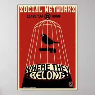 Póster Propaganda de oficinas: Red social