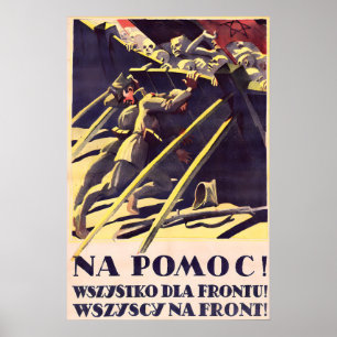 Póster Propaganda de Polonia guerra polaco-soviética años