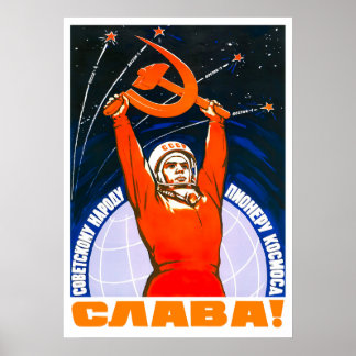 Póster Propaganda del poster espacial soviético