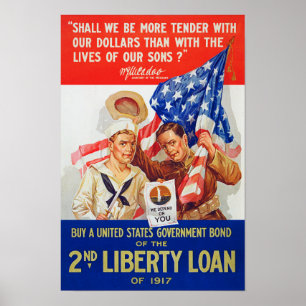 Póster Propaganda del préstamo 1917 WWI de la libertad de