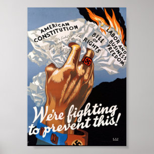 Póster Propaganda estadounidense contra el nazismo