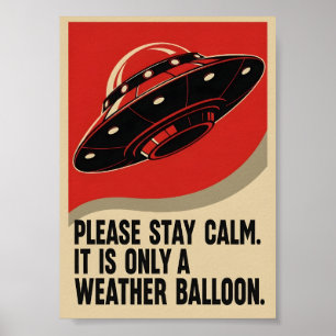 Póster Propaganda OVNI Retro Divertida