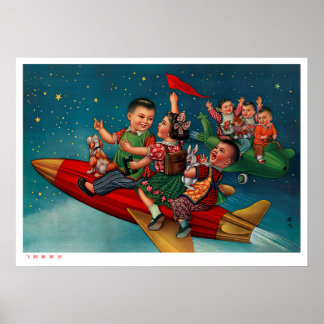 Póster Propaganda retro-poster espacial en China