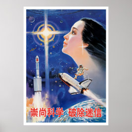 Póster Propaganda retro-poster espacial en China