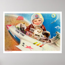 Póster Propaganda retro-poster espacial en China