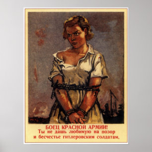 Póster Propaganda soviética 1942 de WWII URSS