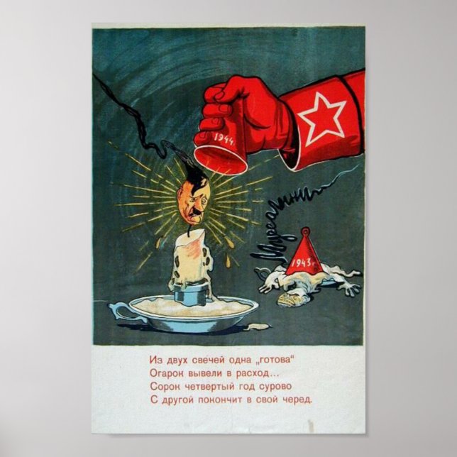 Póster Propaganda soviética contra el nazismo (Frente)
