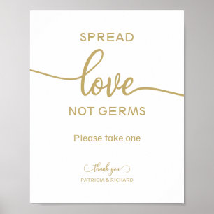 Póster Propagar Amor No Gérmenes Favoritos de Desinfectan