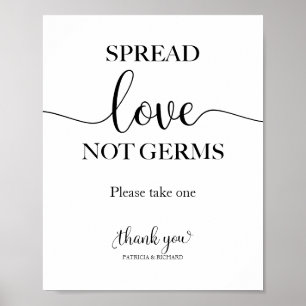 Póster Propagar Amor No Gérmenes Favoritos de Desinfectan