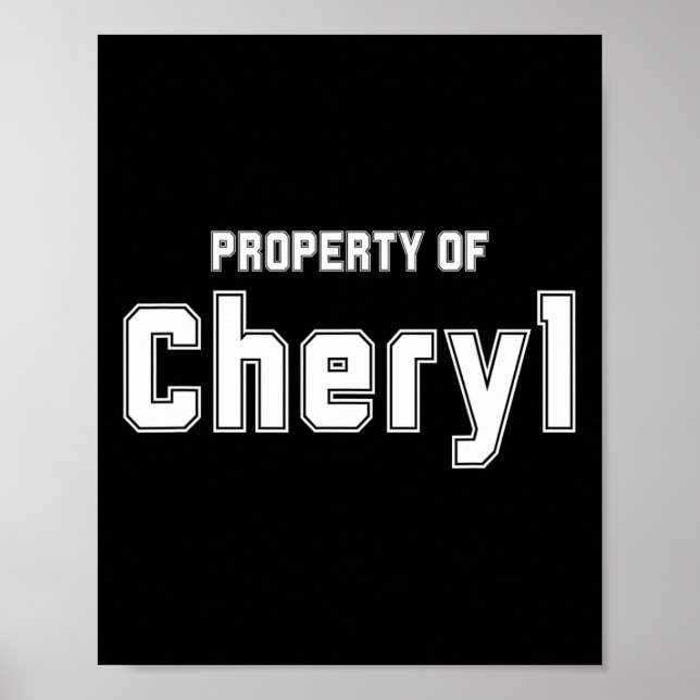 Póster Propiedad De Cheryl Regalos Divertidos De Soltero  (Frente)