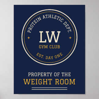 Póster Propiedad del cartel del gimnasio universitario de